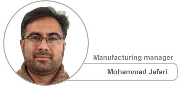 Mohammad Jafari, Erfan International Tile Company manufacturing manager
